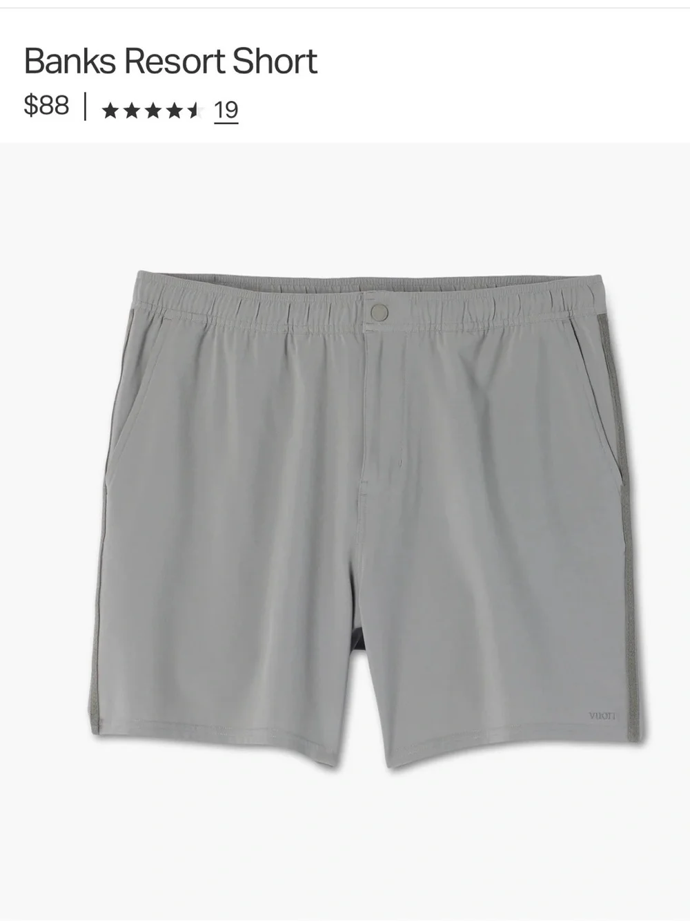Vuori Men’s “Banks Resort” Short 7” Inseam w/ Brief Mesh Liner (M)